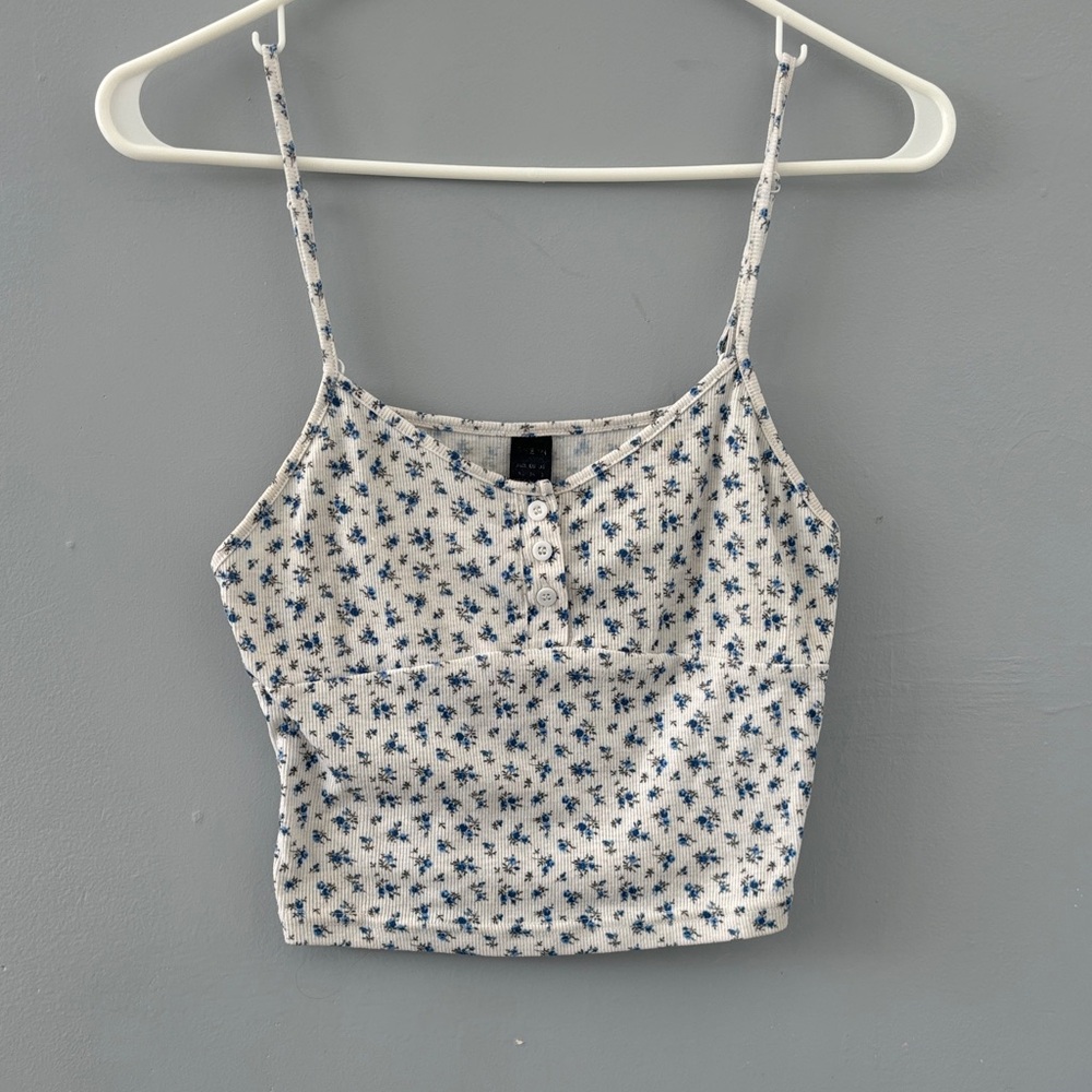 Blue and White Floral Camisole